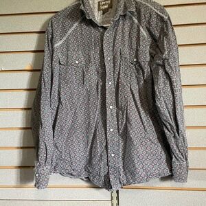 Cowboy Legend Western Shirt Floral Print Long Sleeve Button‎ Up Mens Large
